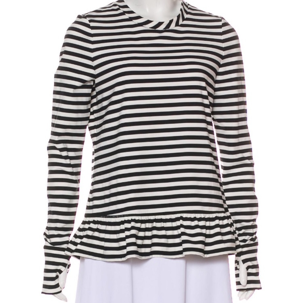Kate spade striped scuba top with thumb holes